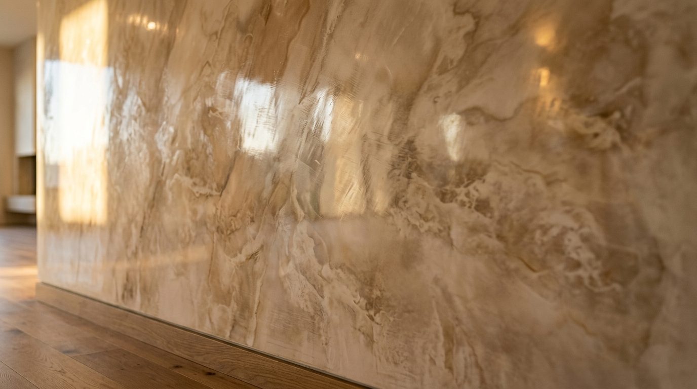 Venetian Plaster installation by The Shirtless Handyman, New Orleans